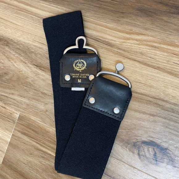 Black elastic and leather belt GAP medium - Picture 2 of 2